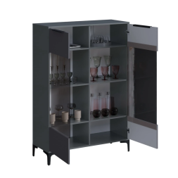 Шкаф со стеклом Кимберли, Графит